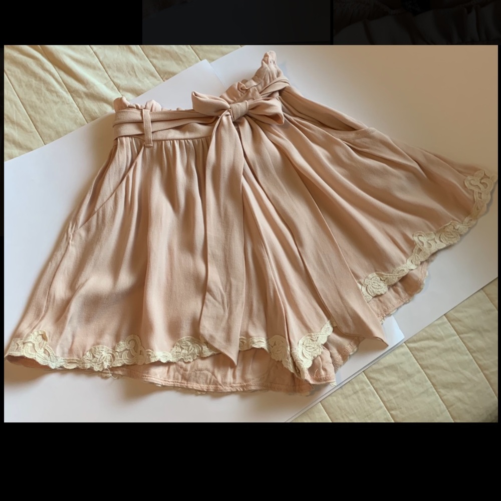 Victorian Style Lace Trim Short High Waist
